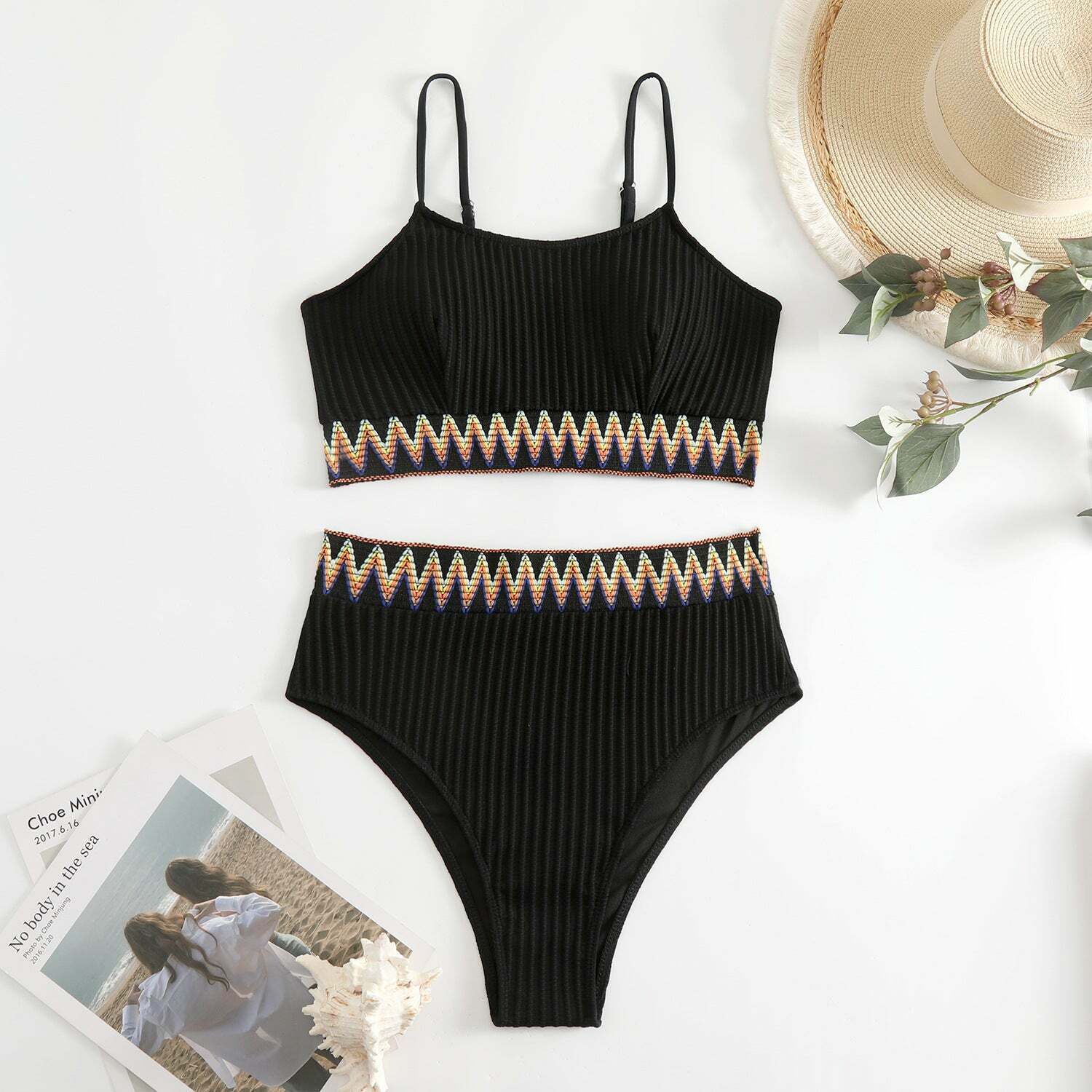 Y2K Aesthetic Split Shoulder Strap Bikini for Niche Women Fashion