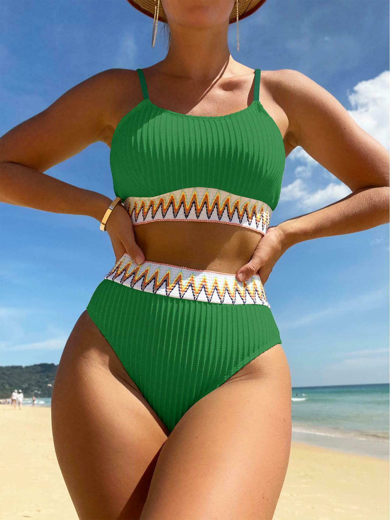 Y2K Aesthetic Split Sleeveless Bikini: Coquette & Grunge Style Tops for Women