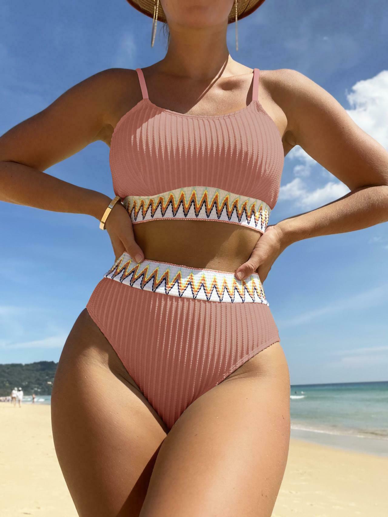 Y2K Aesthetic Split Sleeveless Bikini: Coquette & Grunge Style Tops for Women