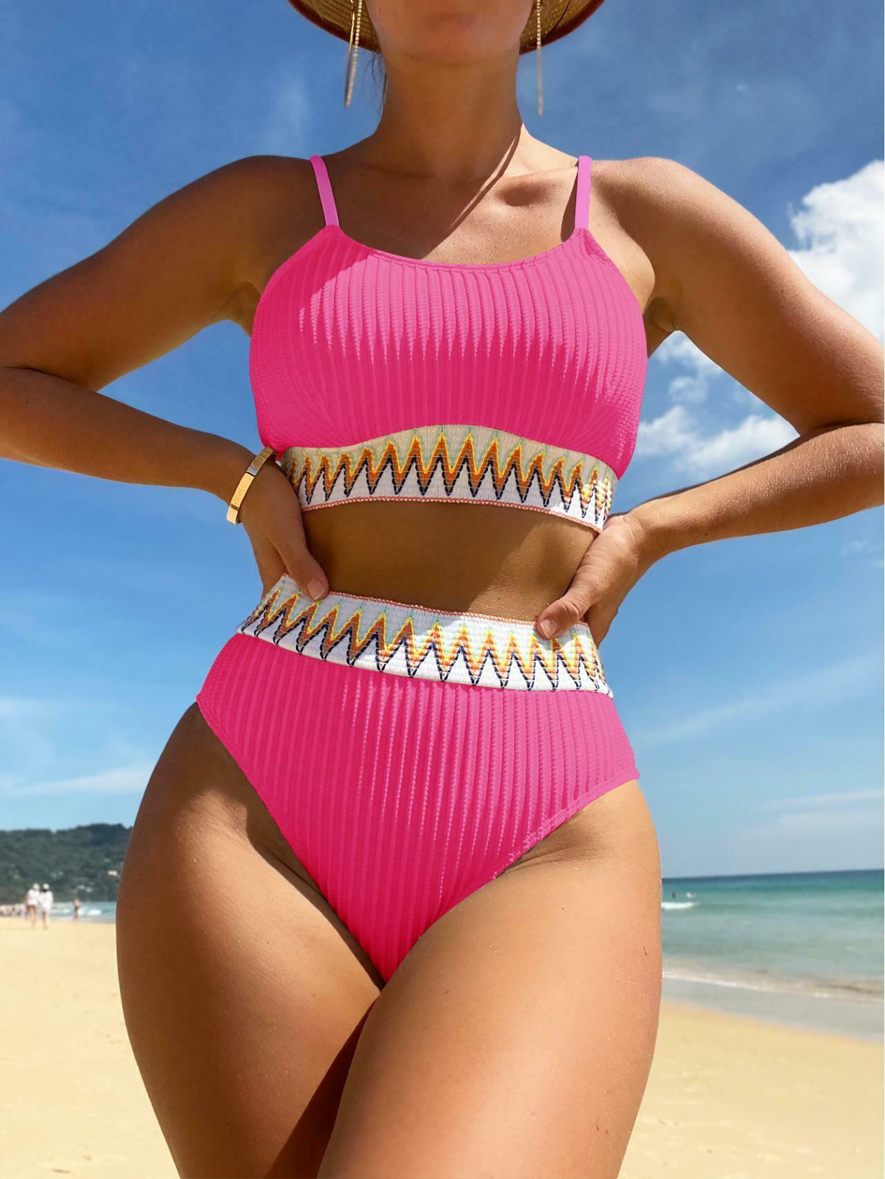 Y2K Aesthetic Split Sleeveless Bikini: Coquette & Grunge Style Tops for Women