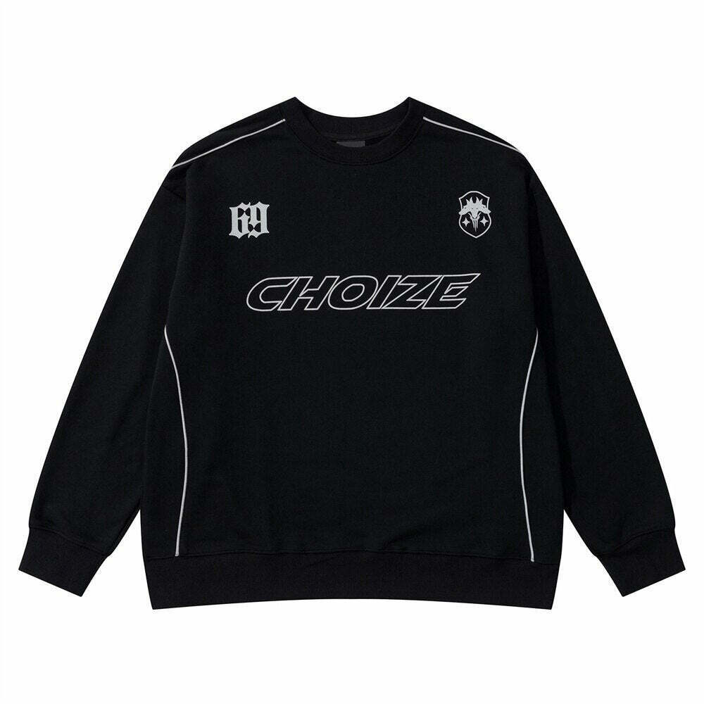 Y2K Aesthetic Sports Jersey Sweatshirt - Coquette Style Grunge Fashion for Women