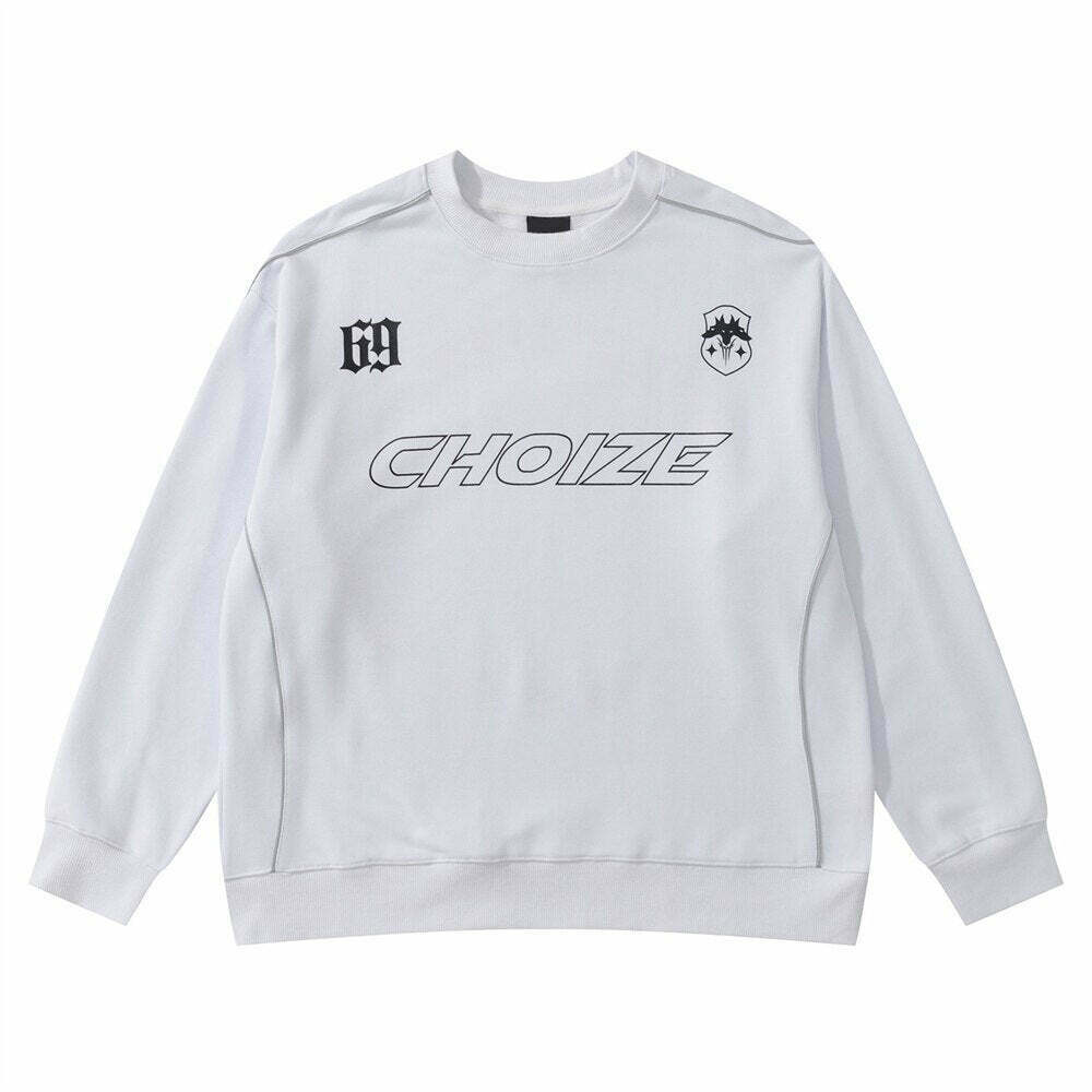 Y2K Aesthetic Sports Jersey Sweatshirt - Coquette Style Grunge Fashion for Women