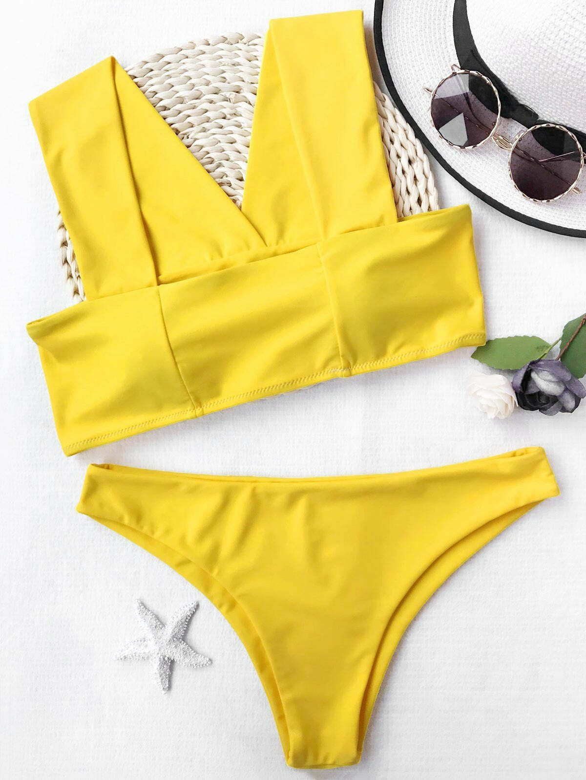 Y2K Aesthetic Square Cut Bikini Set - Coquette & Grunge Fashion, Cute Tops, Pastel Goth
