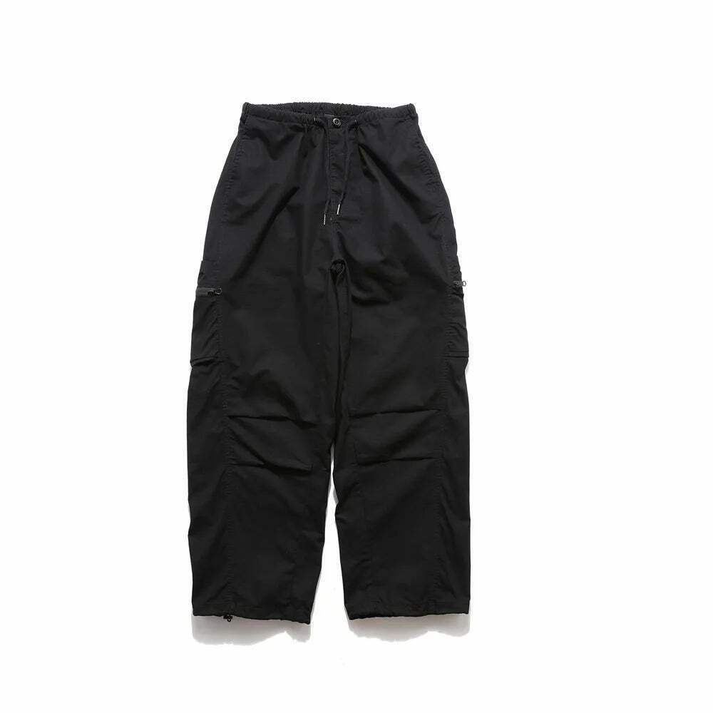 Y2K Aesthetic Stacked Ripstop Parachute Pants for Women - Coquette & Grunge Style Cargo Skirt