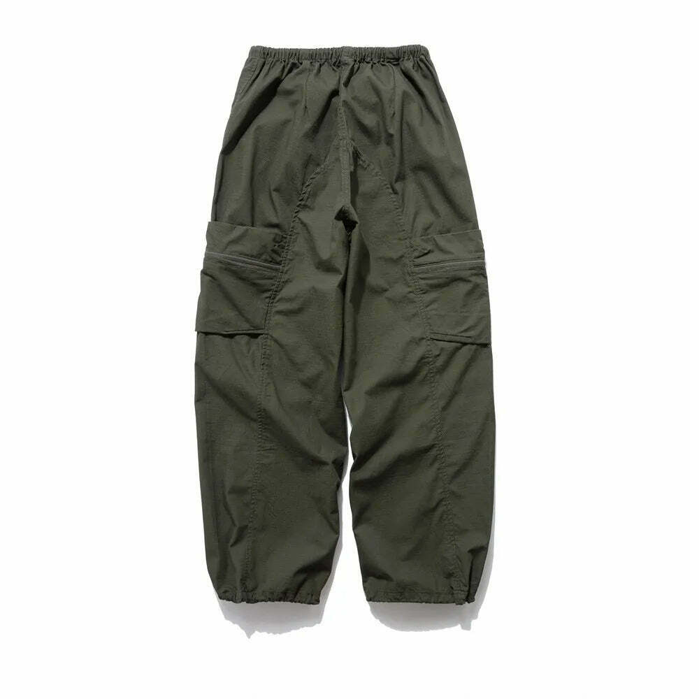 Y2K Aesthetic Stacked Ripstop Parachute Pants for Women - Coquette & Grunge Style Cargo Skirt