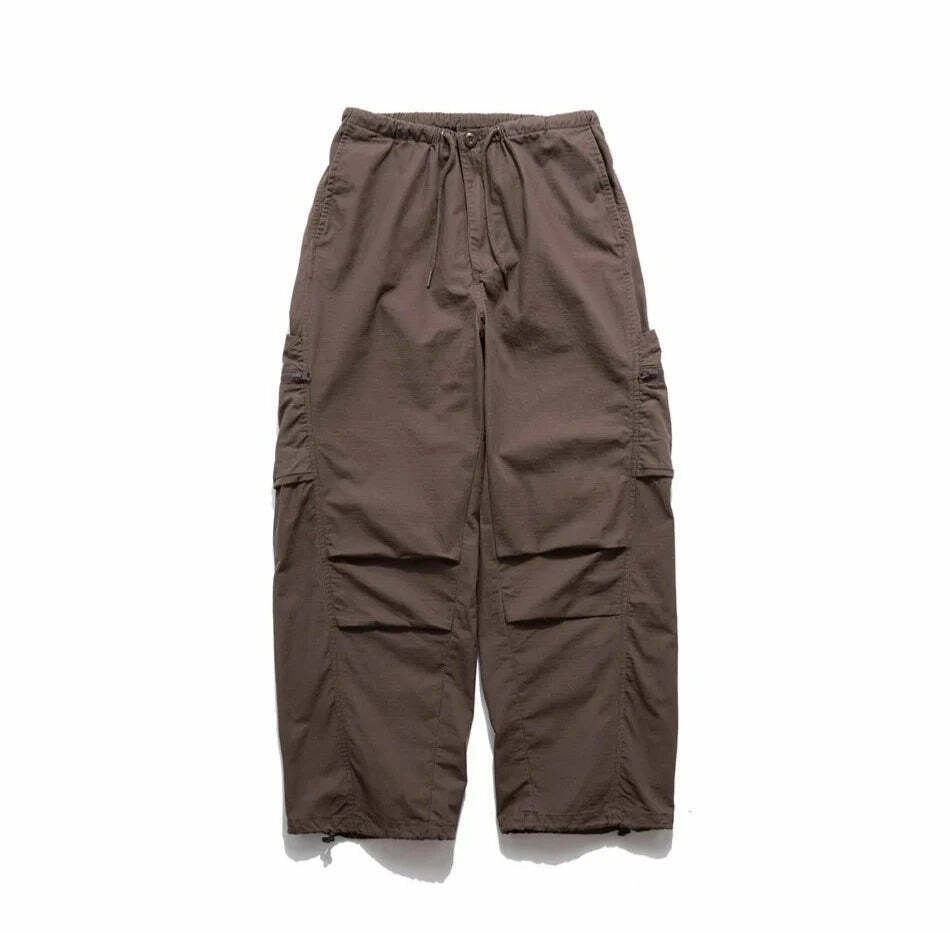 Y2K Aesthetic Stacked Ripstop Parachute Pants for Women - Coquette & Grunge Style Cargo Skirt