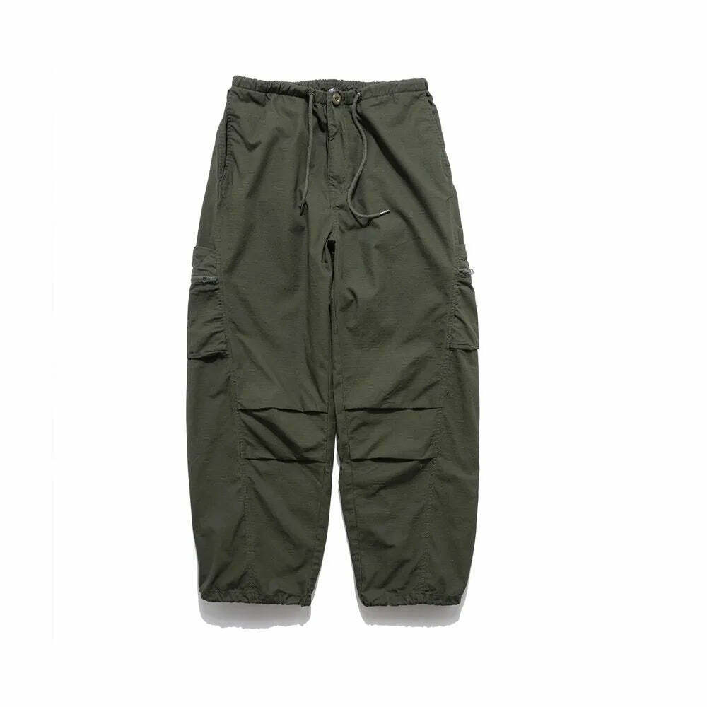 Y2K Aesthetic Stacked Ripstop Parachute Pants for Women - Coquette & Grunge Style Cargo Skirt