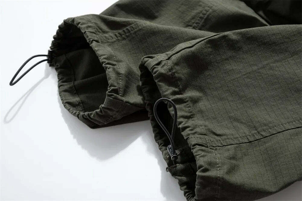 Y2K Aesthetic Stacked Ripstop Parachute Pants for Women - Coquette & Grunge Style Cargo Skirt