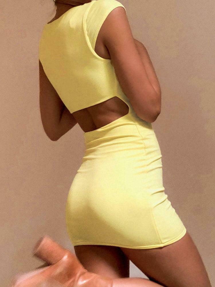 Y2K Aesthetic Stalinic Square Neck Bodycon Dress for Niche Women Fashion