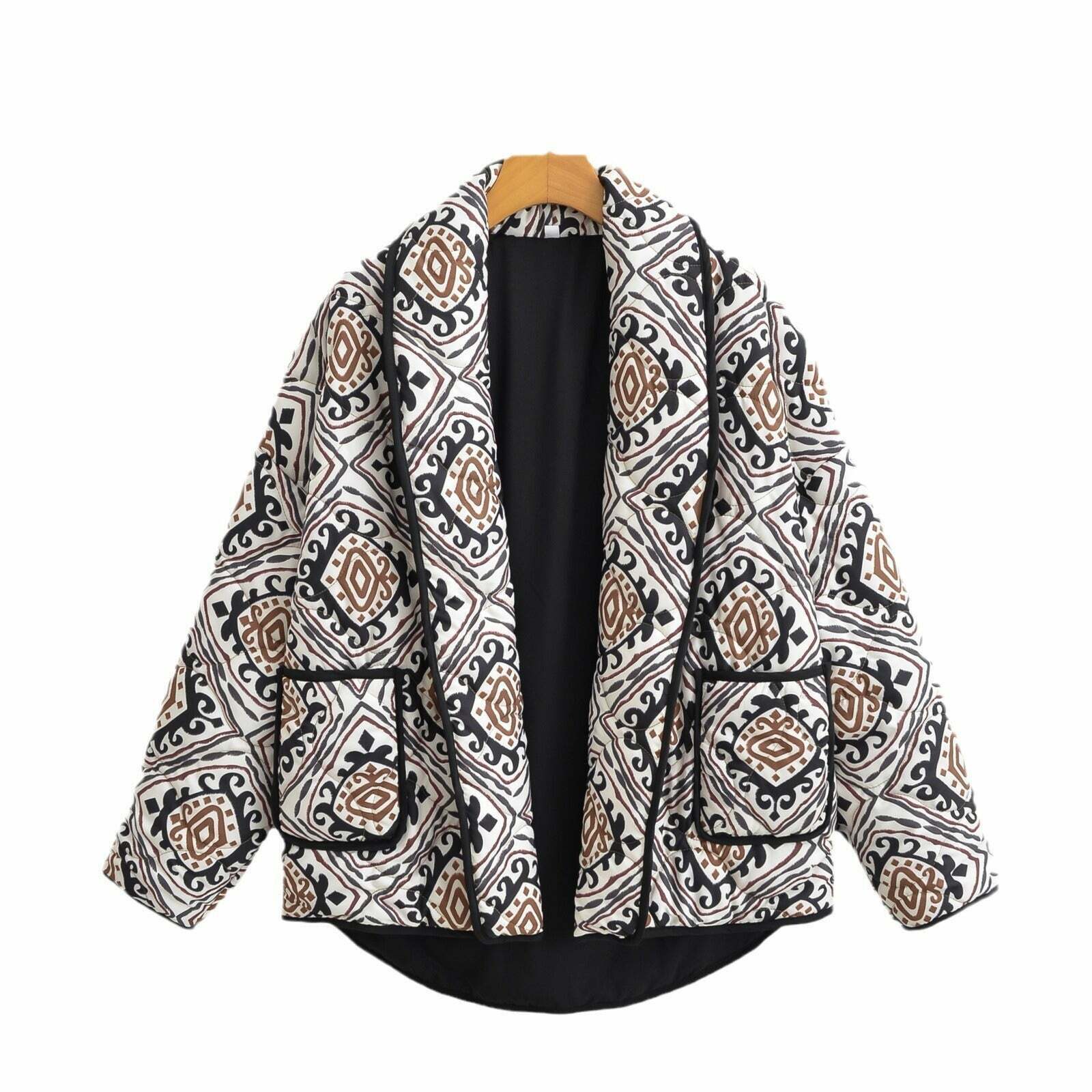 Y2K Aesthetic Stand-Up Collar Cotton Coat - Coquette Grunge Fashion & Pastel Goth Vibes