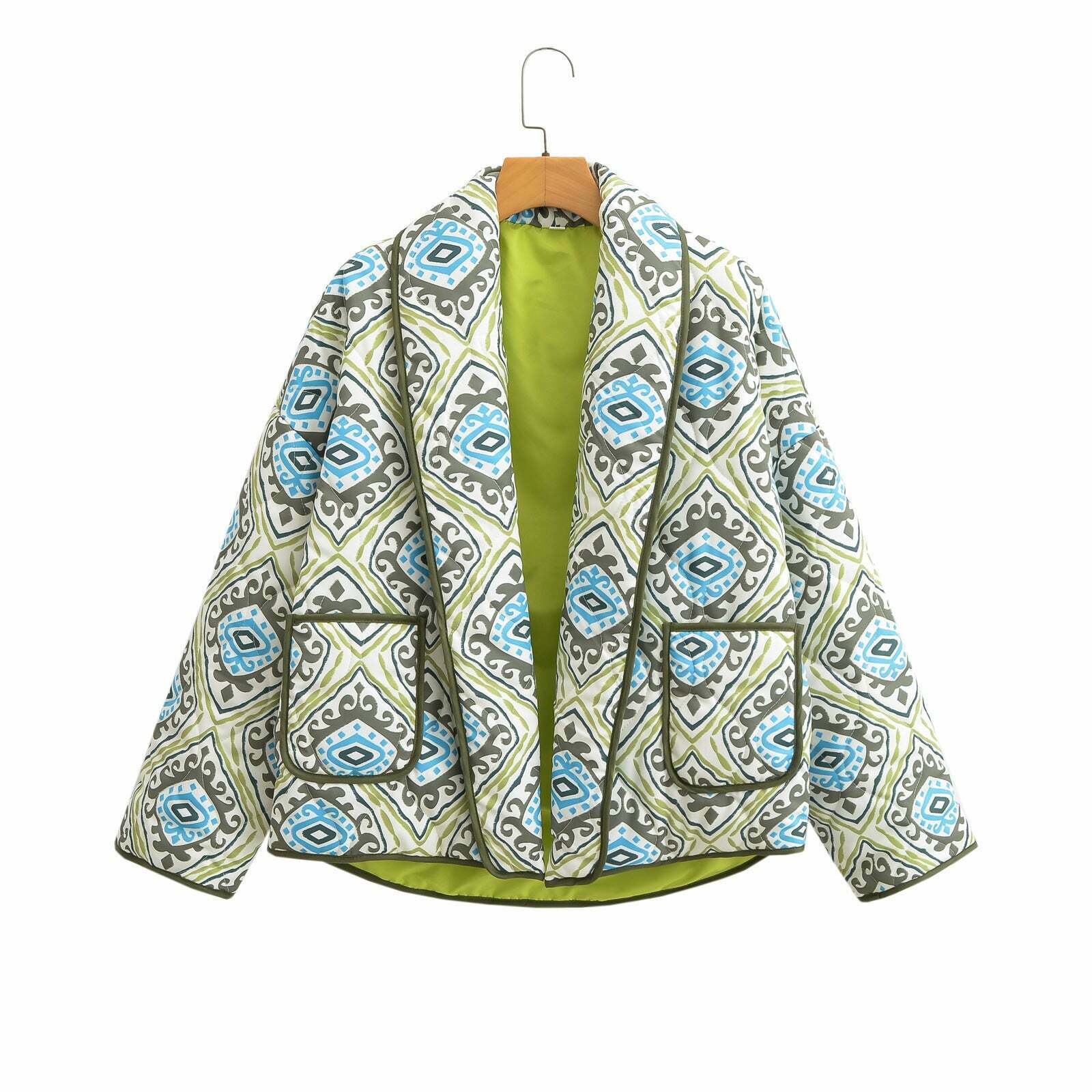 Y2K Aesthetic Stand-Up Collar Cotton Coat - Coquette Grunge Fashion & Pastel Goth Vibes