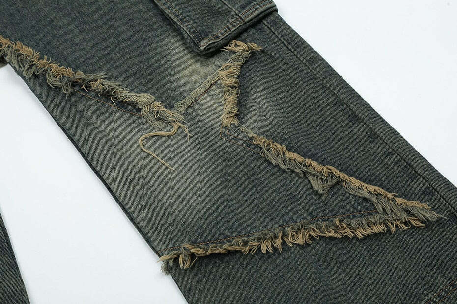 Y2K Aesthetic Star Jeans - Coquette Fashion with Grunge & Pastel Goth Vibes