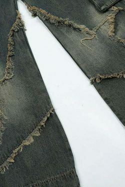 Y2K Aesthetic Star Jeans - Coquette Fashion with Grunge & Pastel Goth Vibes