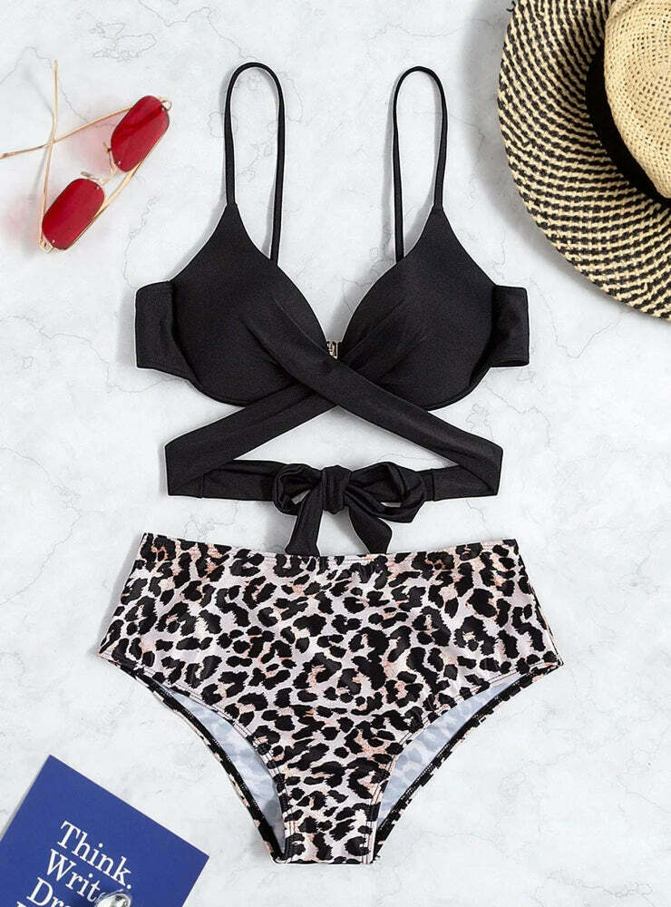 Y2K Aesthetic Steel-Clad Swimsuit Bikini for Niche Women Fashion