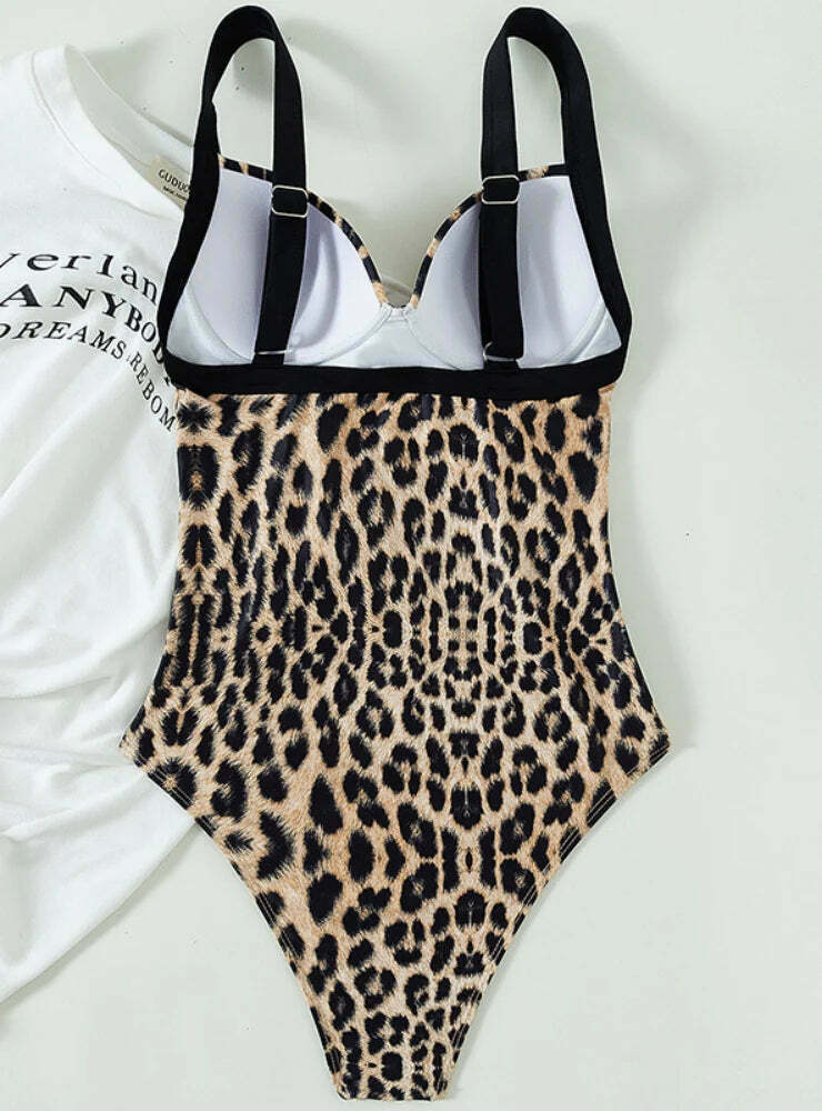 Y2K Aesthetic Steel Shoulder Strap Swimsuit - Coquette Fashion with Grunge Style,