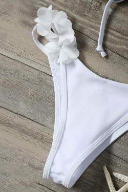Y2K Aesthetic Stereo Flower Bikini Swimwear - Retro Vibe Beachwear for Trendy Women