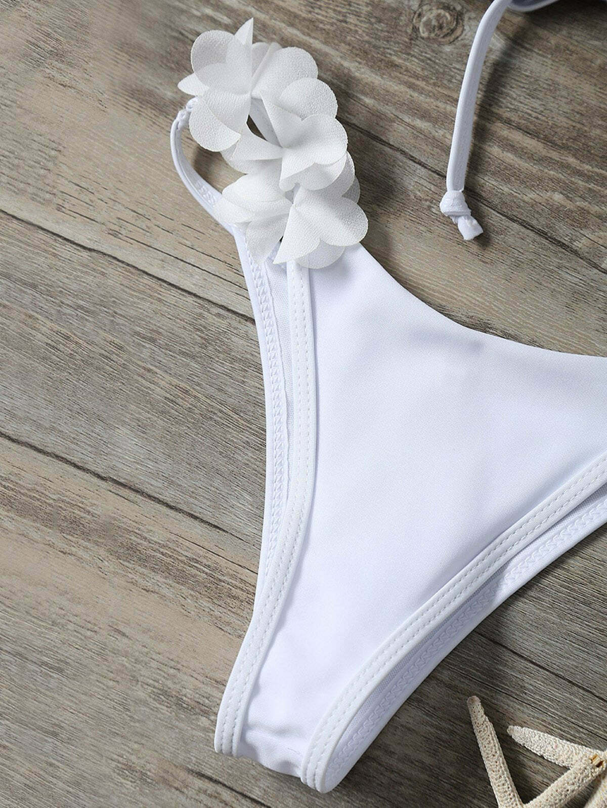 Y2K Aesthetic Stereo Flower Bikini Swimwear - Retro Vibe Beachwear for Trendy Women