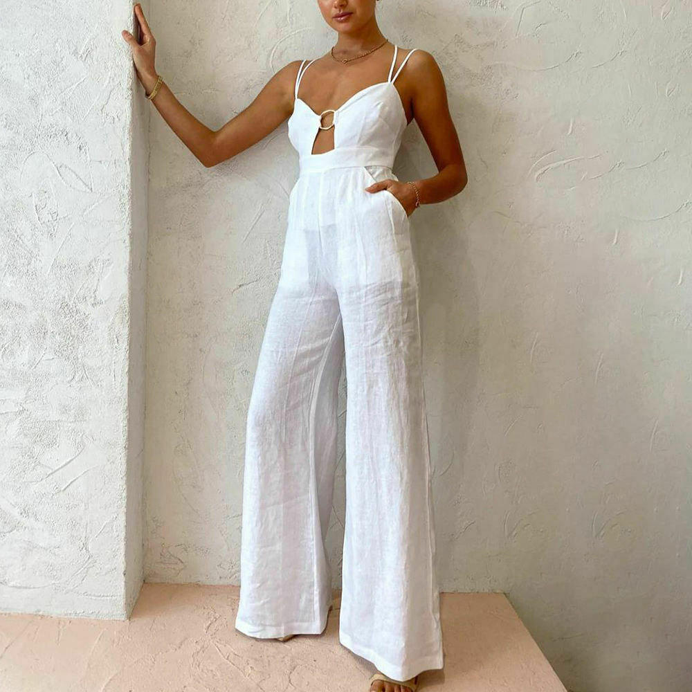 Y2K Aesthetic Strapless White Jumpsuit - Coquette & Grunge Fashion, Cute Tops, Pastel Goth