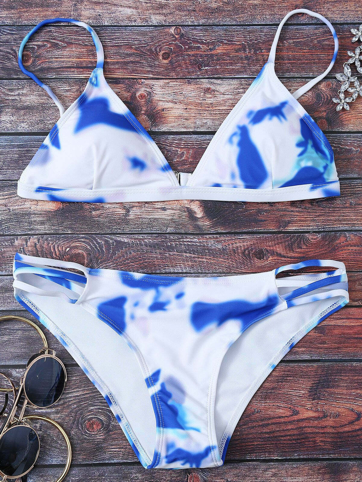 Y2K Aesthetic Strappy Tie-Dye Bikini for Women - Coquette & Grunge Style Swimwear