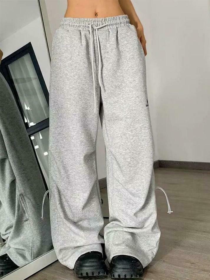 Y2K Aesthetic Street Loose Leg Sweatpants - Coquette Fashion with Grunge & Pastel Goth Vibes