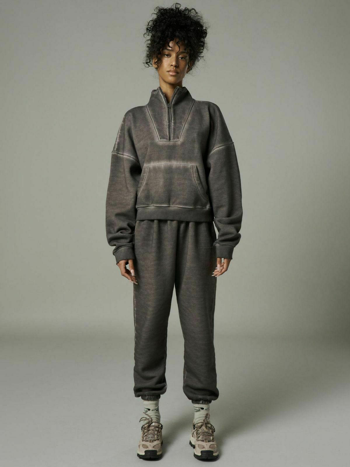 Y2K Aesthetic Street Style Half-Zip Jacket Suit for Women