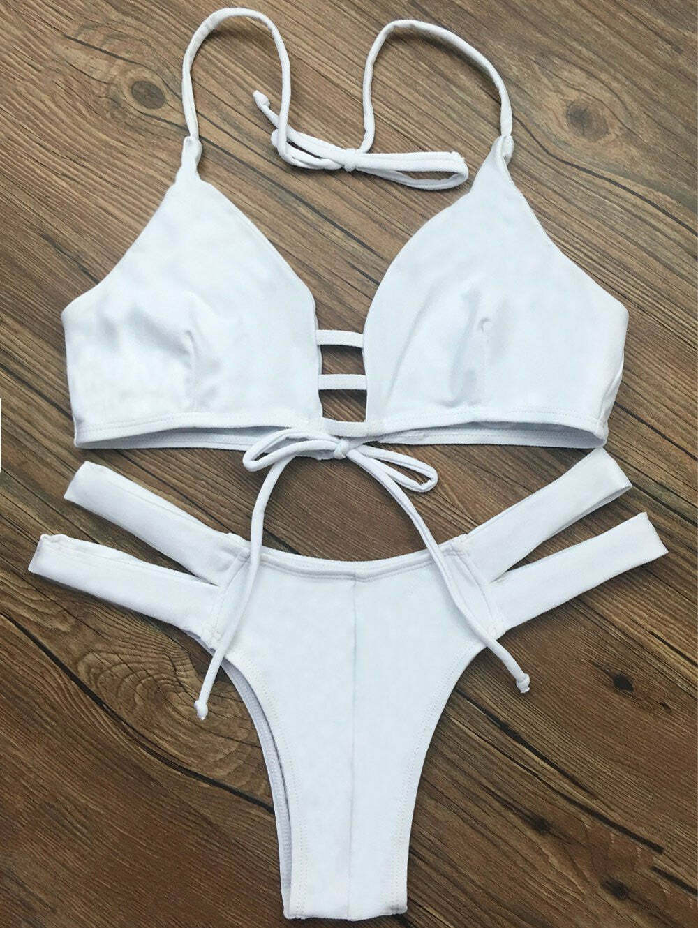 Y2K Aesthetic String Halter Unlined Bikini Swimwear for Niche Women Fashion