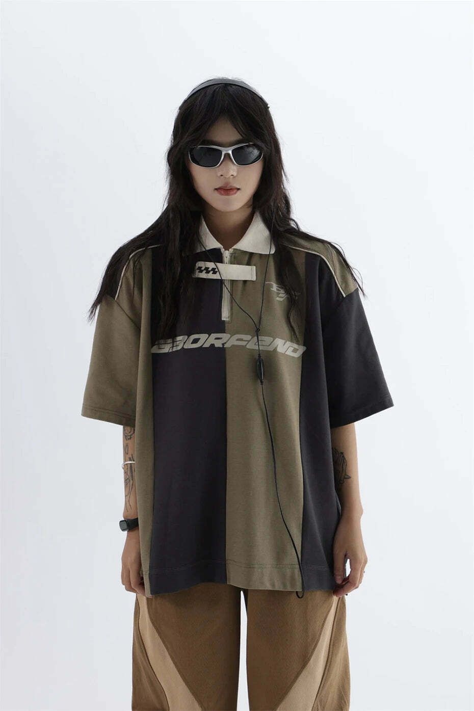 Y2K Aesthetic Stripe Sports Jersey for Women - Coquette & Grunge Style Fashion Statement