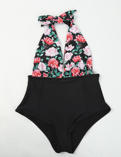 Y2K Aesthetic Striped Deep V-Neck One-Piece Bikini for Women - Coquette Fashion Swimwear