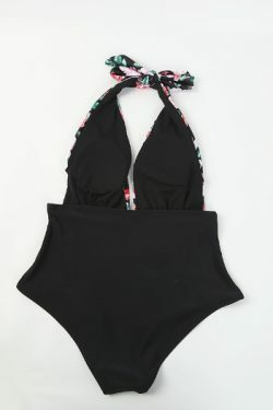Y2K Aesthetic Striped Deep V-Neck One-Piece Bikini for Women - Coquette Fashion Swimwear