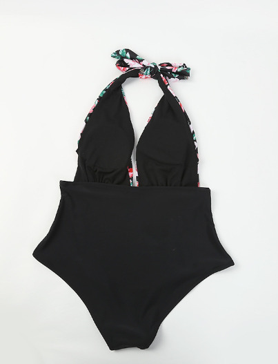 Y2K Aesthetic Striped Deep V-Neck One-Piece Bikini for Women - Coquette Fashion Swimwear