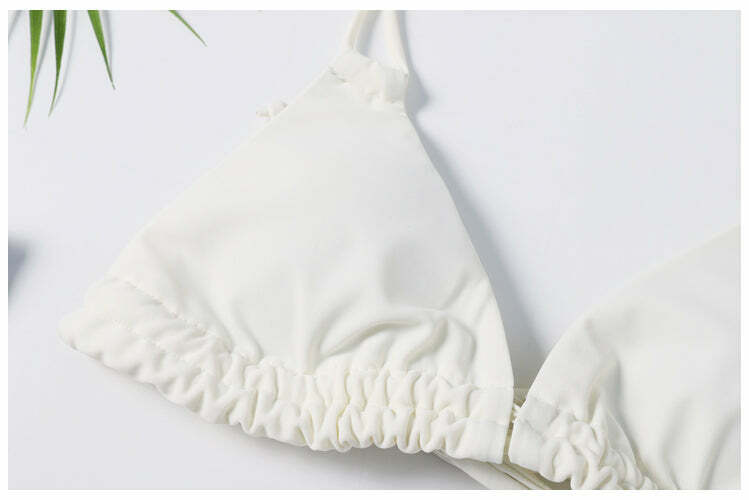 Y2K Aesthetic Striped Halter Bikini Set - Coquette Style for Women