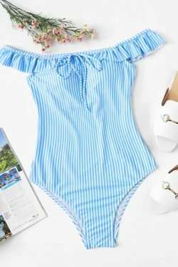 Y2K Aesthetic Striped High Leg Monokini Swimsuit - Coquette Fashion for Women