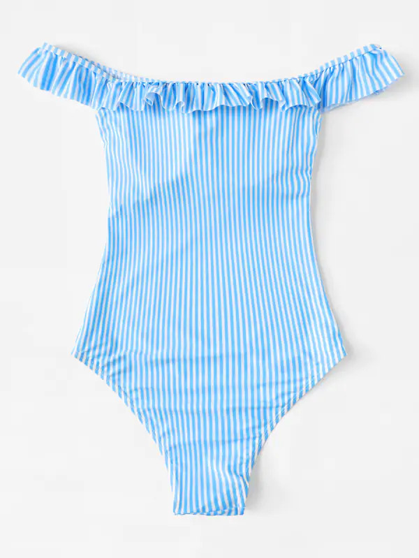 Y2K Aesthetic Striped High Leg Monokini Swimsuit - Coquette Fashion for Women