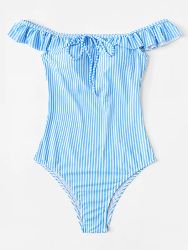 Y2K Aesthetic Striped High Leg Monokini Swimsuit - Coquette Fashion for Women