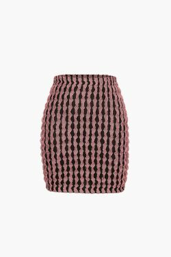 Y2K Aesthetic Texture Cropped Tank Top and Mini Skirt Set - Coquette Fashion for Women