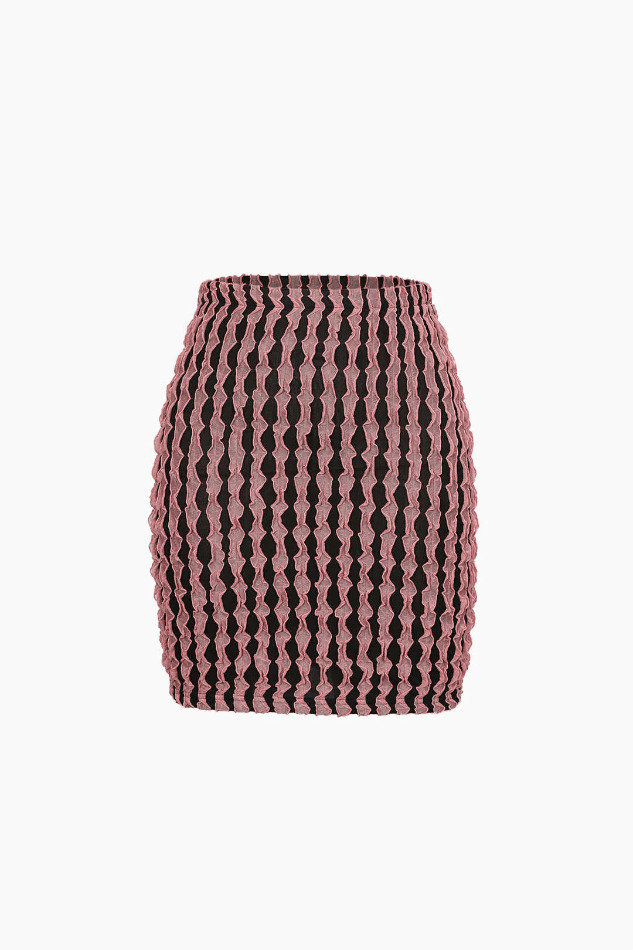 Y2K Aesthetic Texture Cropped Tank Top and Mini Skirt Set - Coquette Fashion for Women