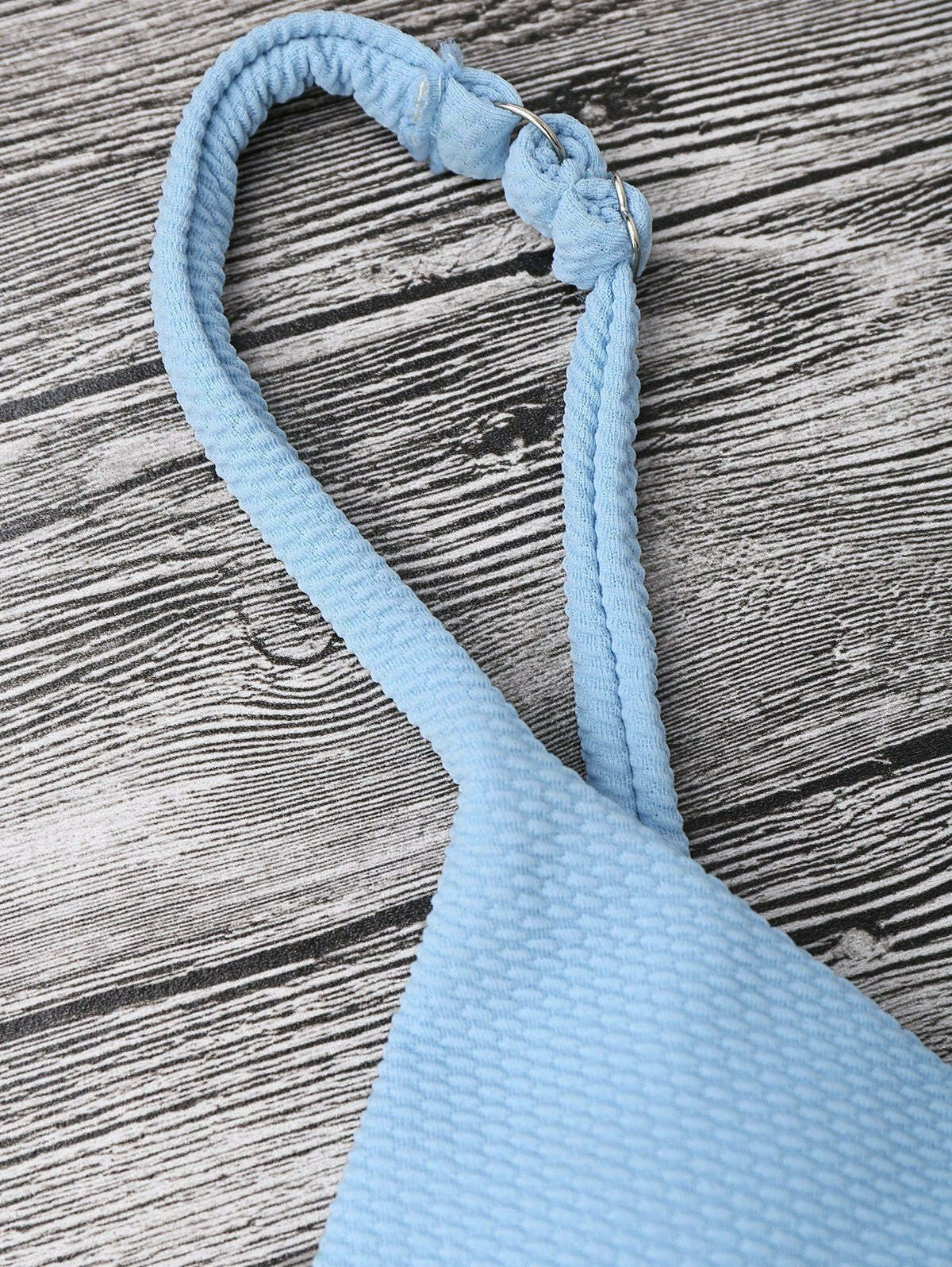 Y2K Aesthetic Textured Tie Side Scoop Bikini Set - Retro-inspired Swimwear for Trendy Women