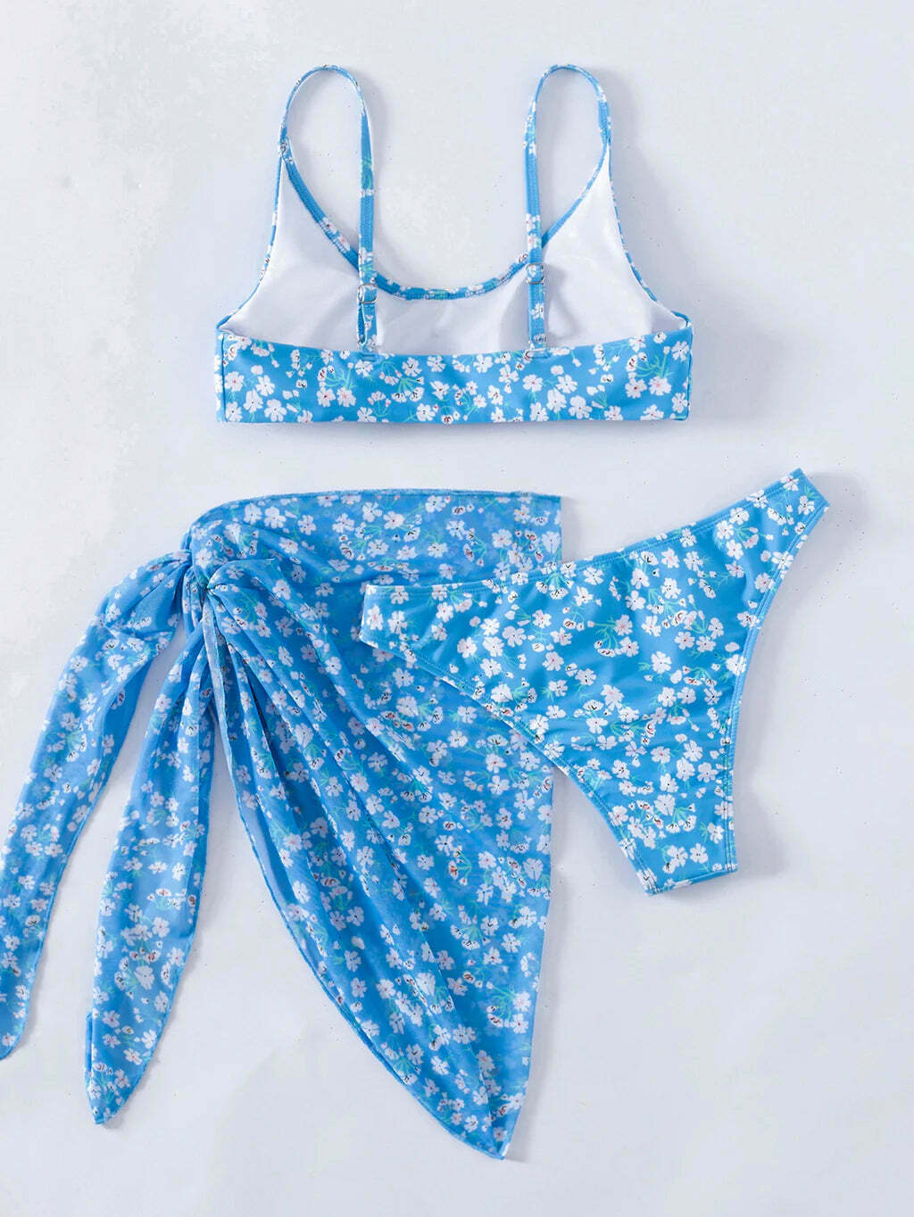 Y2K Aesthetic Three-Piece Printed Bikini for Niche Women Fashion