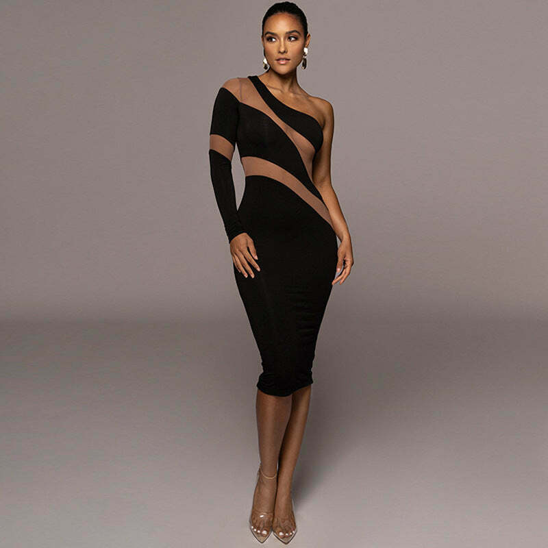 Y2K Aesthetic Transparent Bodycon Dress for Women - Coquette & Grunge Style Fashion Statement