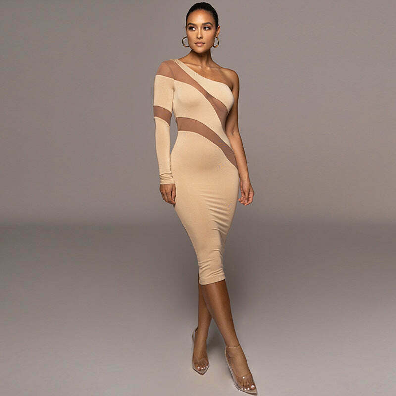 Y2K Aesthetic Transparent Bodycon Dress for Women - Coquette & Grunge Style Fashion Statement