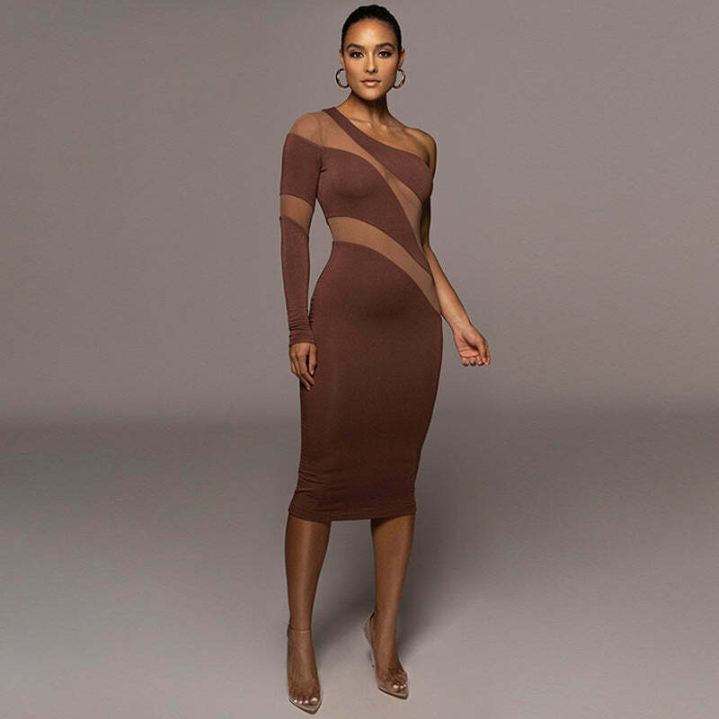 Y2K Aesthetic Transparent Bodycon Dress for Women - Coquette & Grunge Style Fashion Statement
