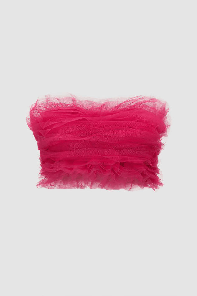 Y2K Aesthetic Tulle Tube Top for Women - Coquette Style Grunge Fashion with Pastel Goth Vibes