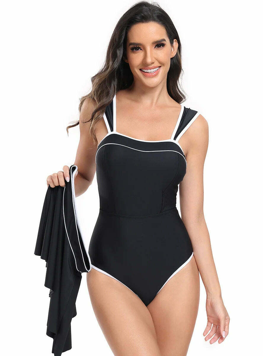Y2K Aesthetic Two-Piece Bikini Set for Women - Coquette Style Swimsuit with a Sporty Skirt