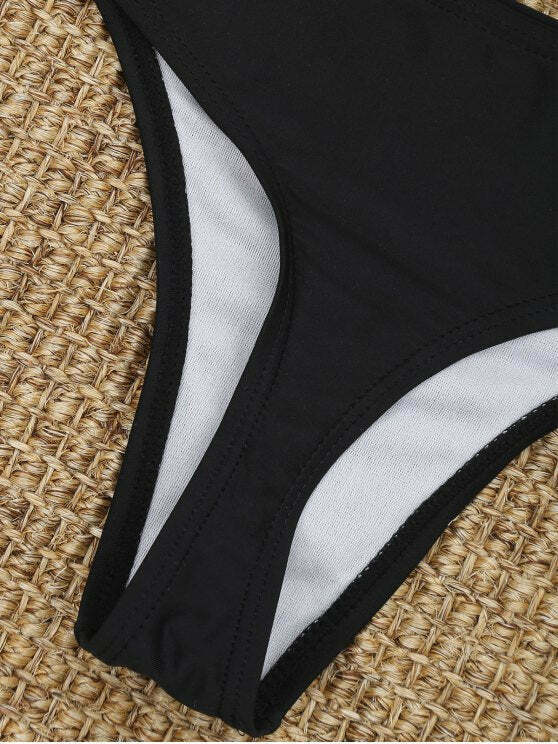 Y2K Aesthetic Two-Tone Cut-Out Thong Bikini Set in Coquette Style