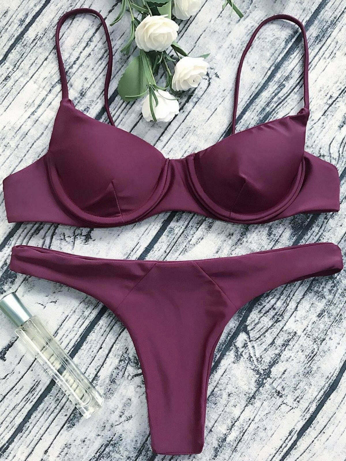 Y2K Aesthetic Underwired Push Up Bathing Suit for Women