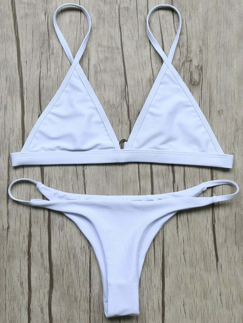 Y2K Aesthetic Unlined Plunge Bikini Top and Thong Bottoms for Women - Coquette Style Grunge Fashion