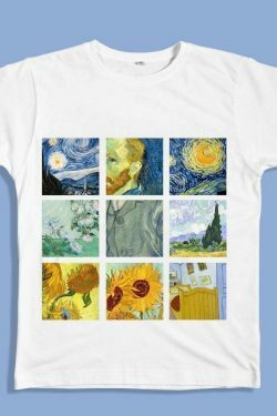 Y2K Aesthetic Van Gogh T-Shirt - Coquette Grunge Outfit with Pastel Goth Vibes