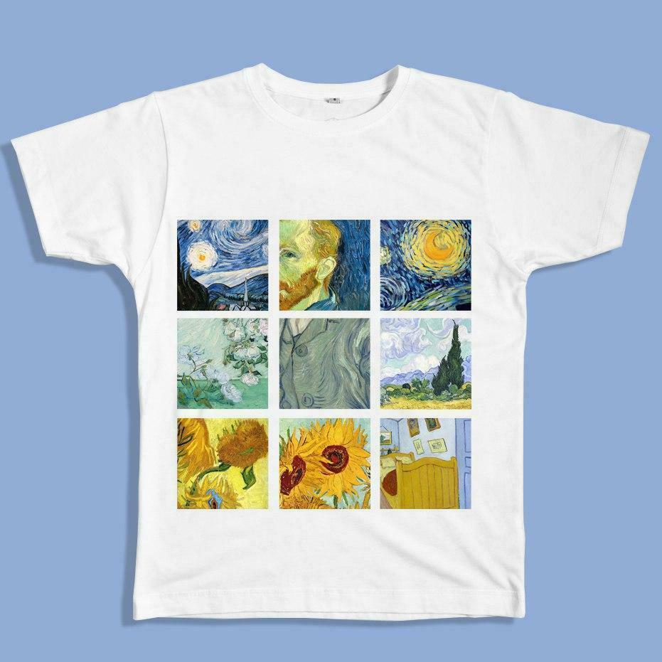 Y2K Aesthetic Van Gogh T-Shirt - Coquette Grunge Outfit with Pastel Goth Vibes