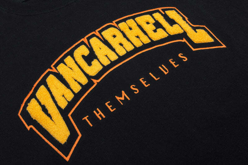 Y2K Aesthetic VANCARHELL Varsity T-Shirt - Coquette & Grunge Style Cute Tops & Cargo Skirt