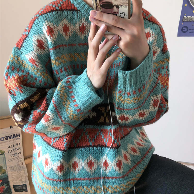 Y2K Aesthetic Vintage Knitted Women's Sweater in Coquette Style